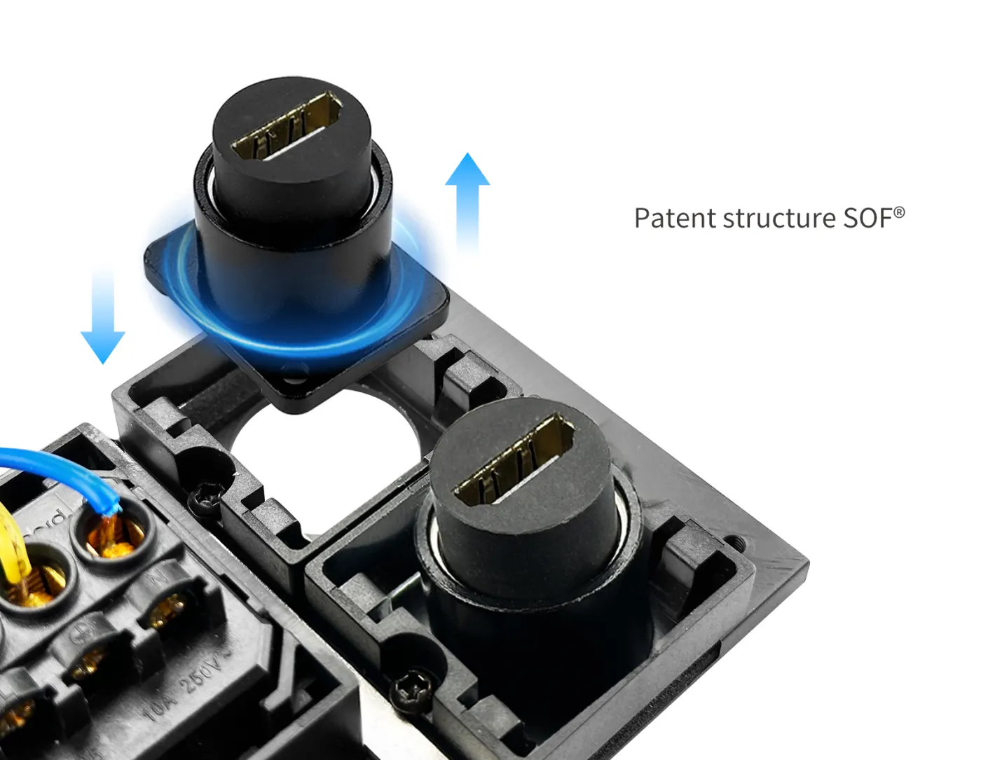 Hộp kết nối âm bàn ổ điện, mạng, sạc USB — hình ảnh chi tiết từ hãng