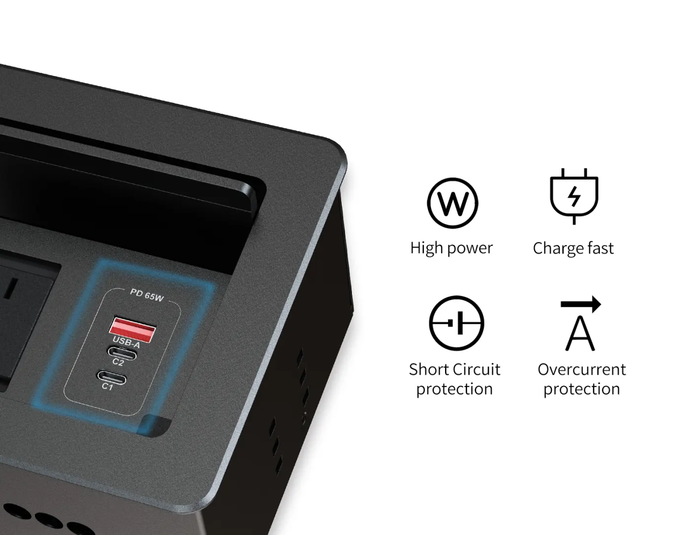 Customizable Conference Table Power Module Data Port Connectivity Box — manufacturer detail image