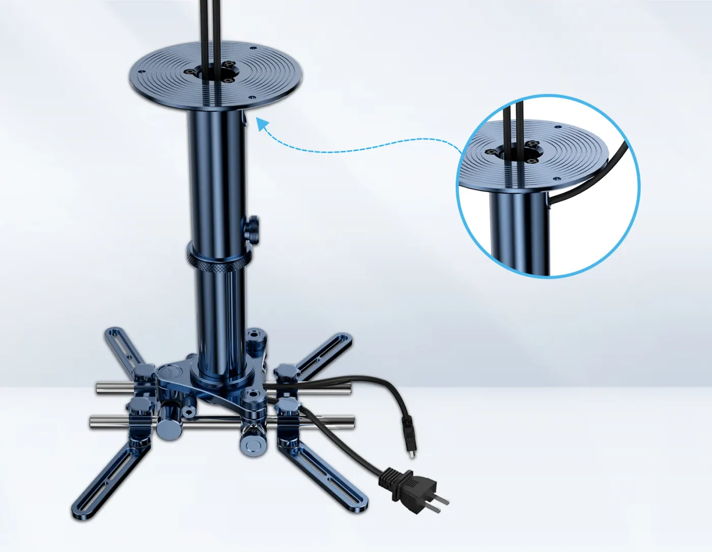 FPH-090 Full Motion Projector Wall & Ceiling Mount Bracket with Adjustable Height — manufacturer detail image