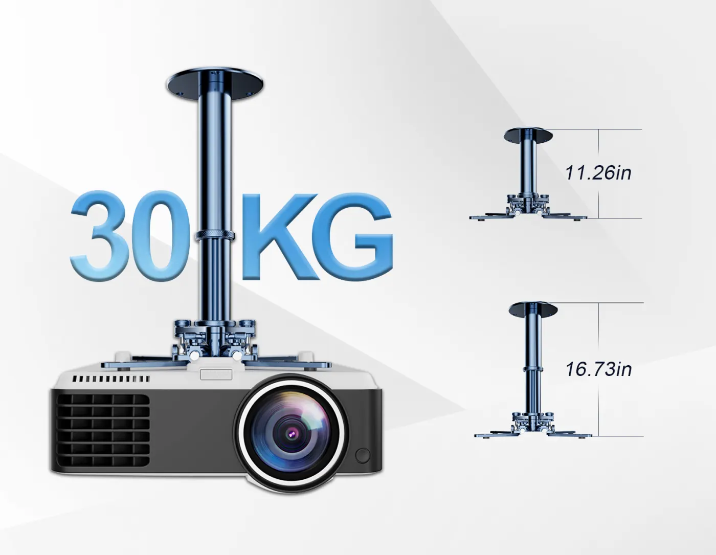 FPH-090 Full Motion Projector Wall & Ceiling Mount Bracket with Adjustable Height — manufacturer detail image