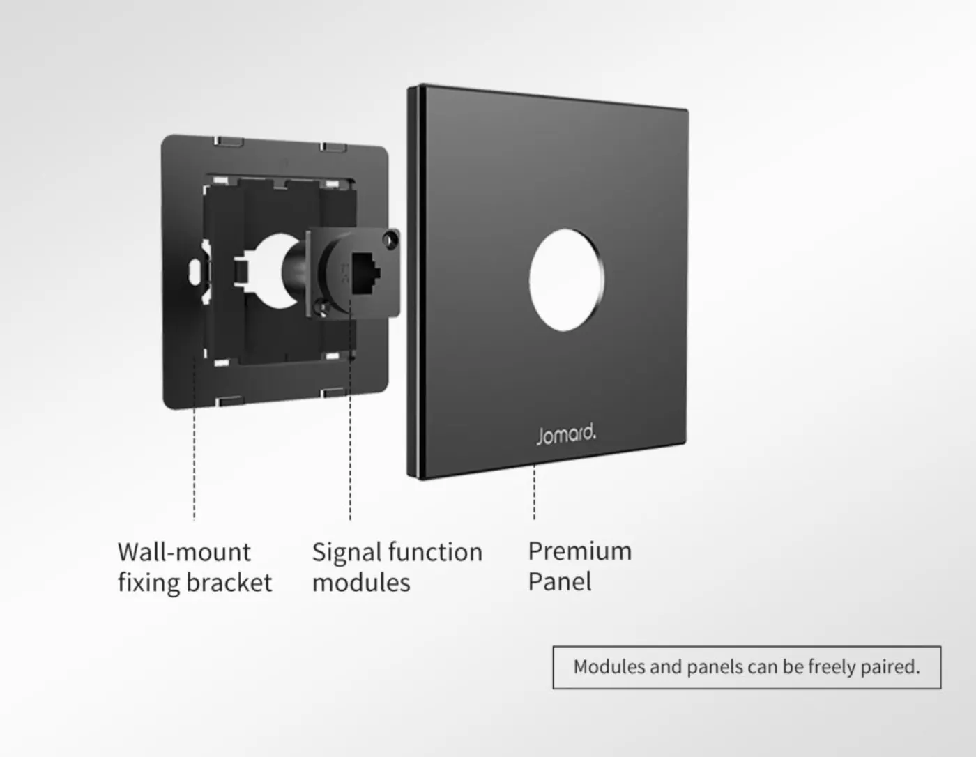 Mặt ổ cắm âm tường WSL (module D) — hình ảnh chi tiết từ hãng