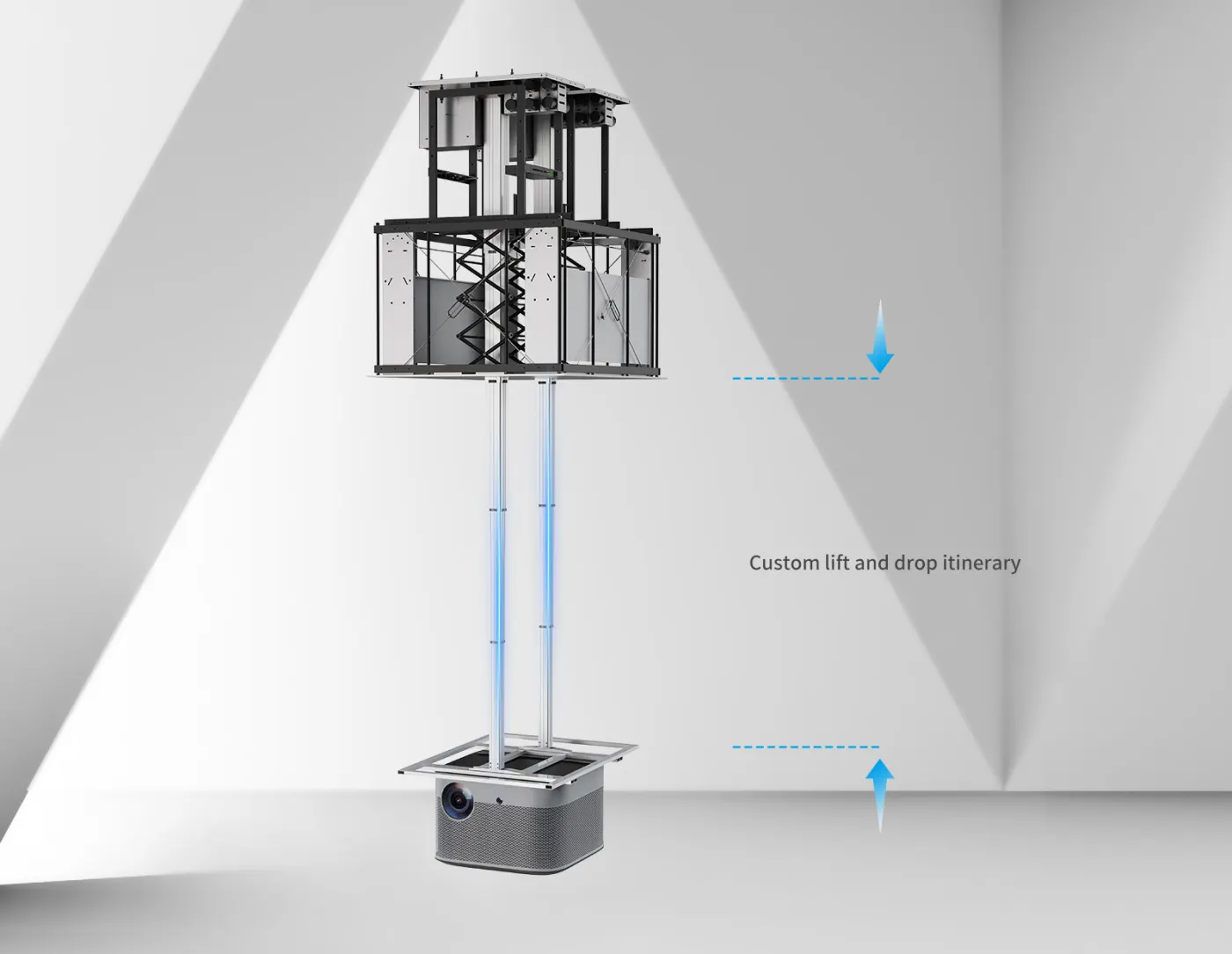 TZP-1505BR Concealed and Motorized Projector Lift(Polestyle With Double-Door Cover) — manufacturer detail image