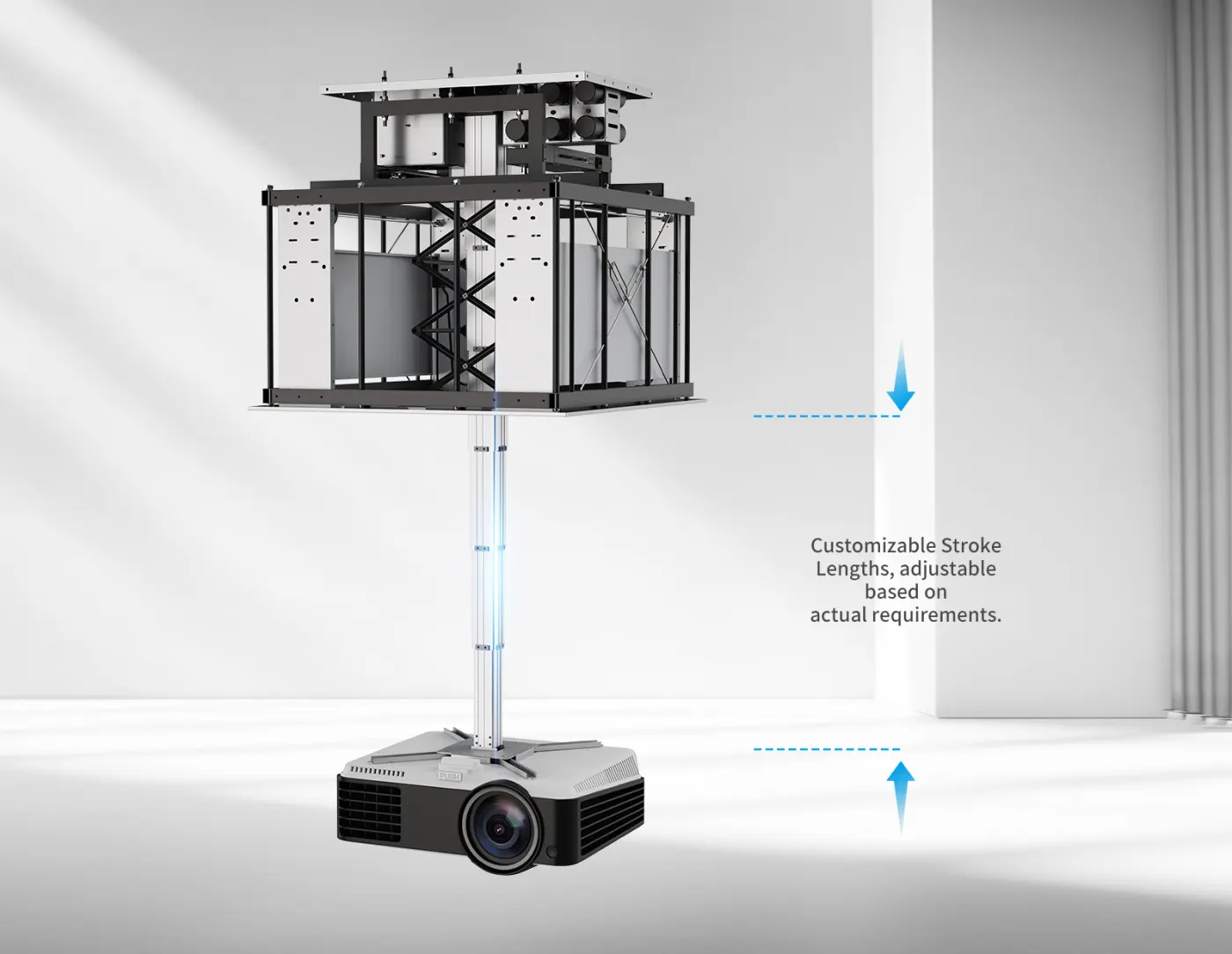 TZP-904/1303BR Concealed and Motorized Projector Lift(Polestyle With Double-Door Cover) — manufacturer detail image