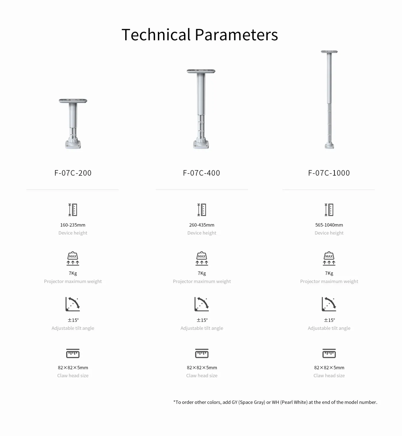 Giá treo máy chiếu F-07C — hình ảnh chi tiết từ hãng