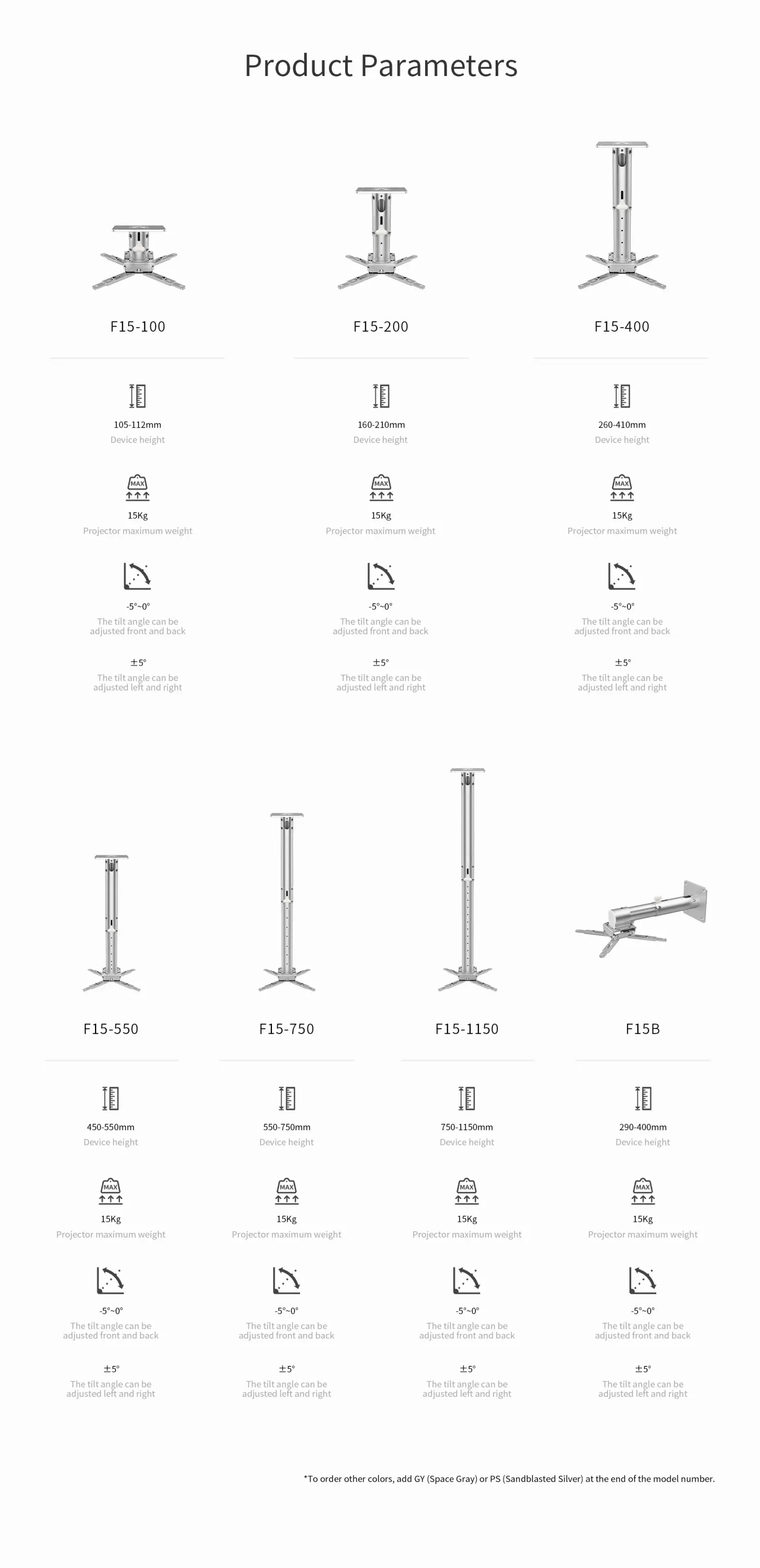 Giá treo máy chiếu F15 — hình ảnh chi tiết từ hãng