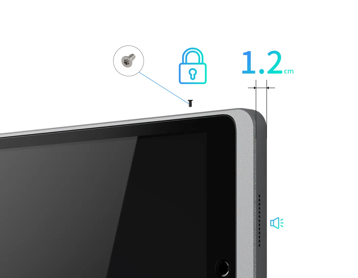 Giá treo tường iPad tháo rời WTS-122A-HS (sạc đế từ) — hình ảnh chi tiết từ hãng
