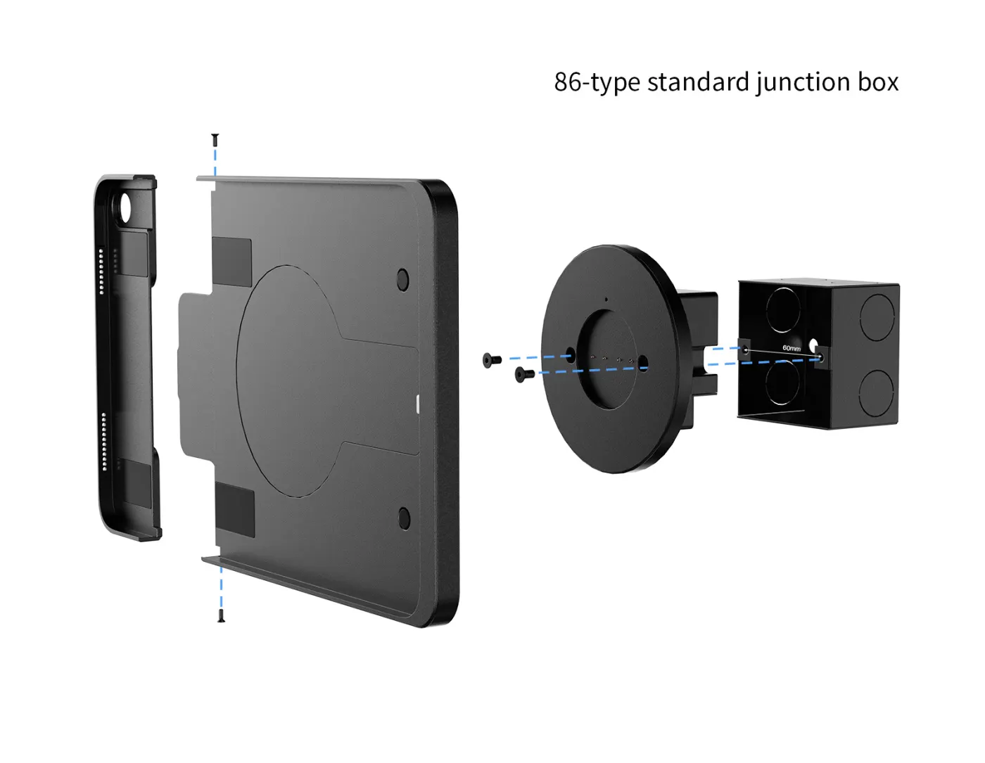 Giá treo tường iPad tháo rời WTS-122A-HS (sạc đế từ) — hình ảnh chi tiết từ hãng