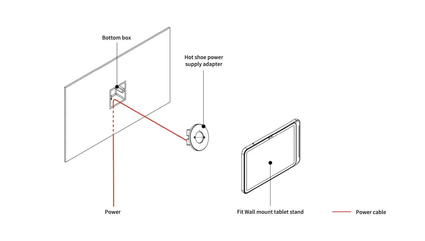 Giá treo tường iPad tháo rời WTS-122A-HS (sạc đế từ) — hình ảnh chi tiết từ hãng