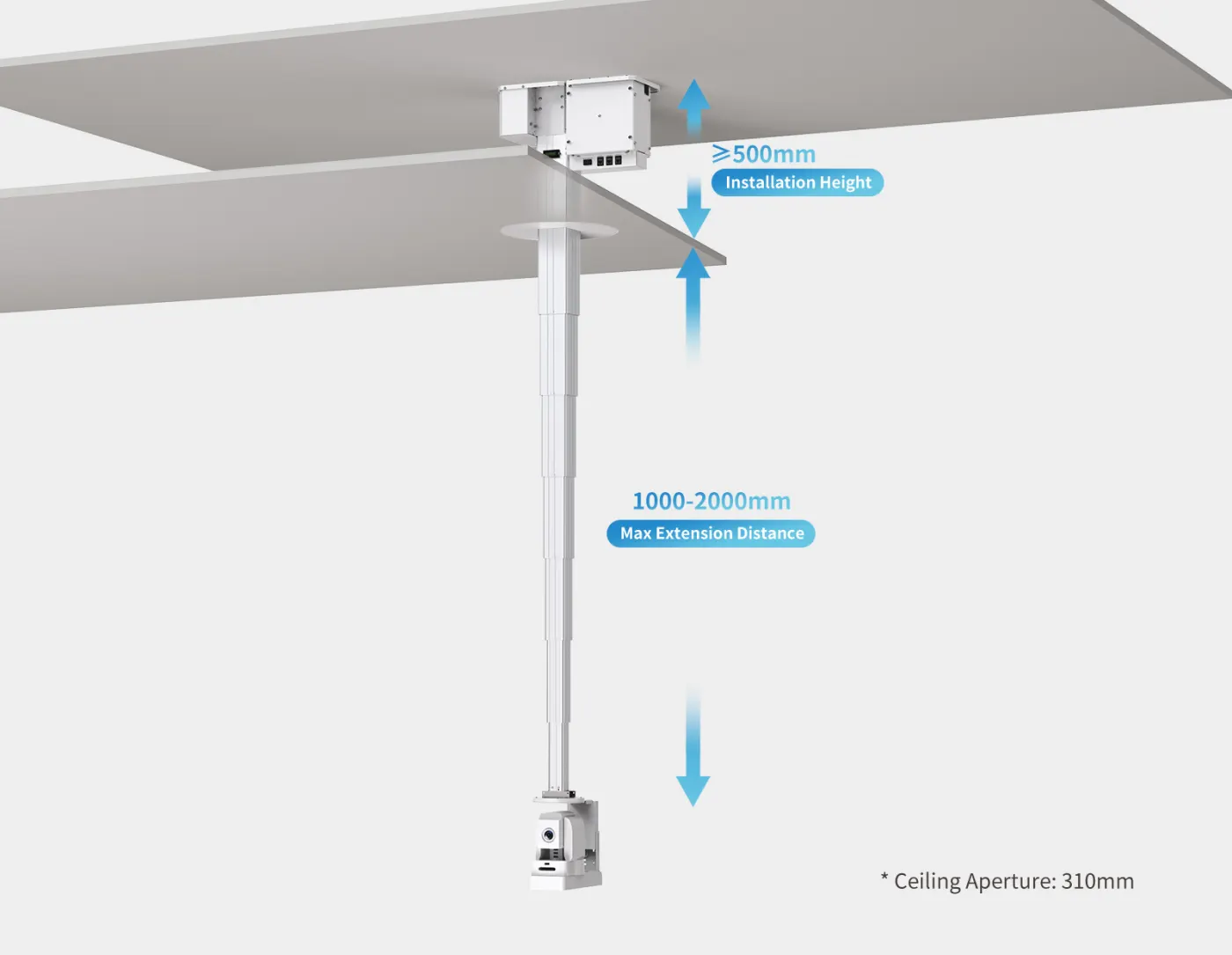 Lift camera âm trần TEC — hình ảnh chi tiết từ hãng